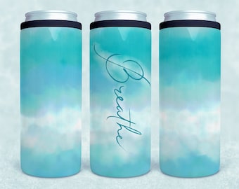 Watercolor Skinny Can Koozie, 12oz Insulated Stainless Steel Cozie