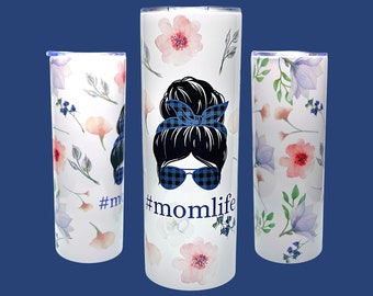 Vaso Floral Mom Life, aislado, de acero inoxidable, de 20 oz