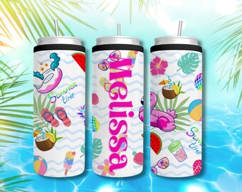 Enfriador de latas delgado personalizado, soporte de acero inoxidable para agua con gas para fiestas en la piscina en verano