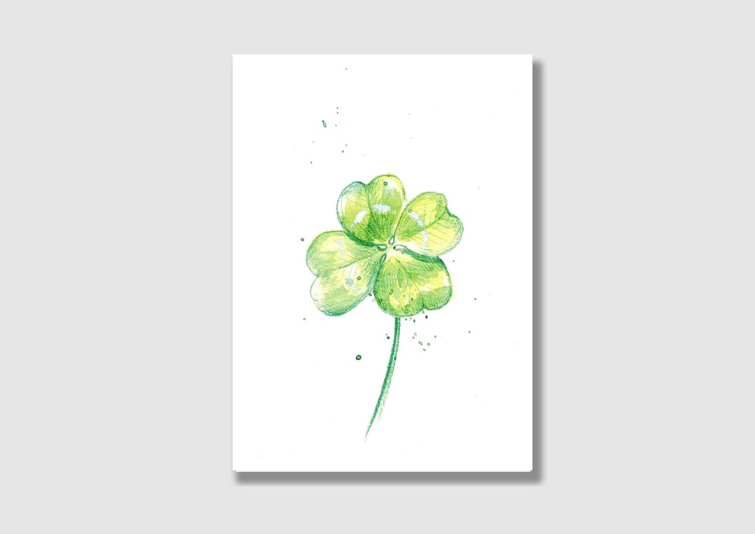 Postcard Cloverleaf / Good Luck Card / Lucky Charm / Greeting Card ...
