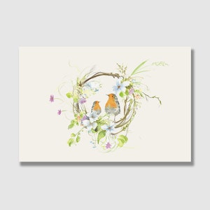 Cartolina Corona di fiori con busta / Biglietto di auguri / Carta regalo / Biglietto di compleanno / Stampa artistica