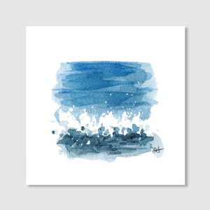 Sea | Watercolor painting | Miniature watercolor | Original hand-painted | Wall decoration | 10 x 10 cm | Gift | Nature lover