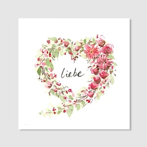 Flower wreaths | Watercolor painting | Miniature watercolor | Original hand-painted | Wall decoration | 10 x 10 cm | Gift | Nature lover