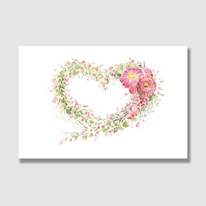 Carte postale Coeur / Carte de vœux / Carte cadeau / Carte d'anniversaire / Impression artistique