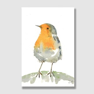 Postal petirrojo / postal con sobre / tarjeta de cumpleaños para niños / tarjeta de felicitación / tarjeta de regalo / impresión de arte