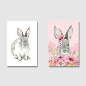 Karten -Set / Hase / Postkarte mit Briefumschlag / Grußkarten / Kindergeburtstag Karte / Geschenkkarte / Kunstdruck