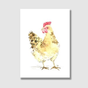 Postkarte Hühner / Postkarte mit Briefumschlag / Kinder Geburtstagskarte / Grußkarte / Geschenkkarte / Kunstdruck / Ostern Karte