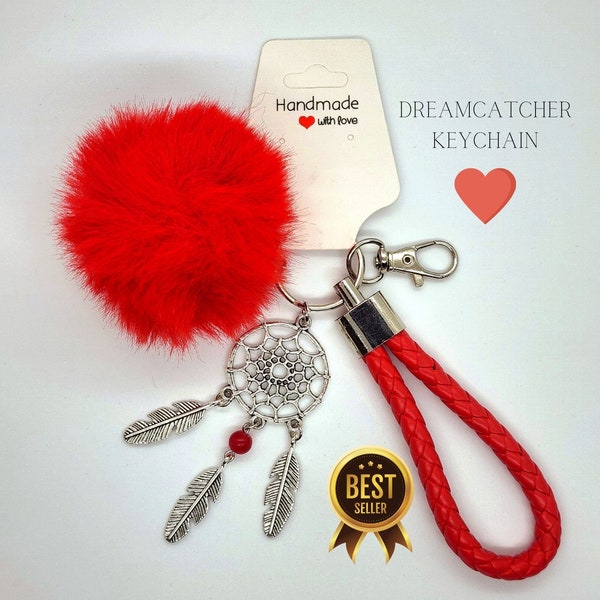 Dream catchers | Keychain Cute | Feather Keychain | Dream Keychain | Car Keychain | Keychain Wallet | Metal Keychain | RED Keychainhain |