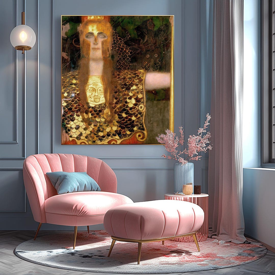 Gustav Klimt Pallas Athena Art Print: Golden Goddess, Austrian ...