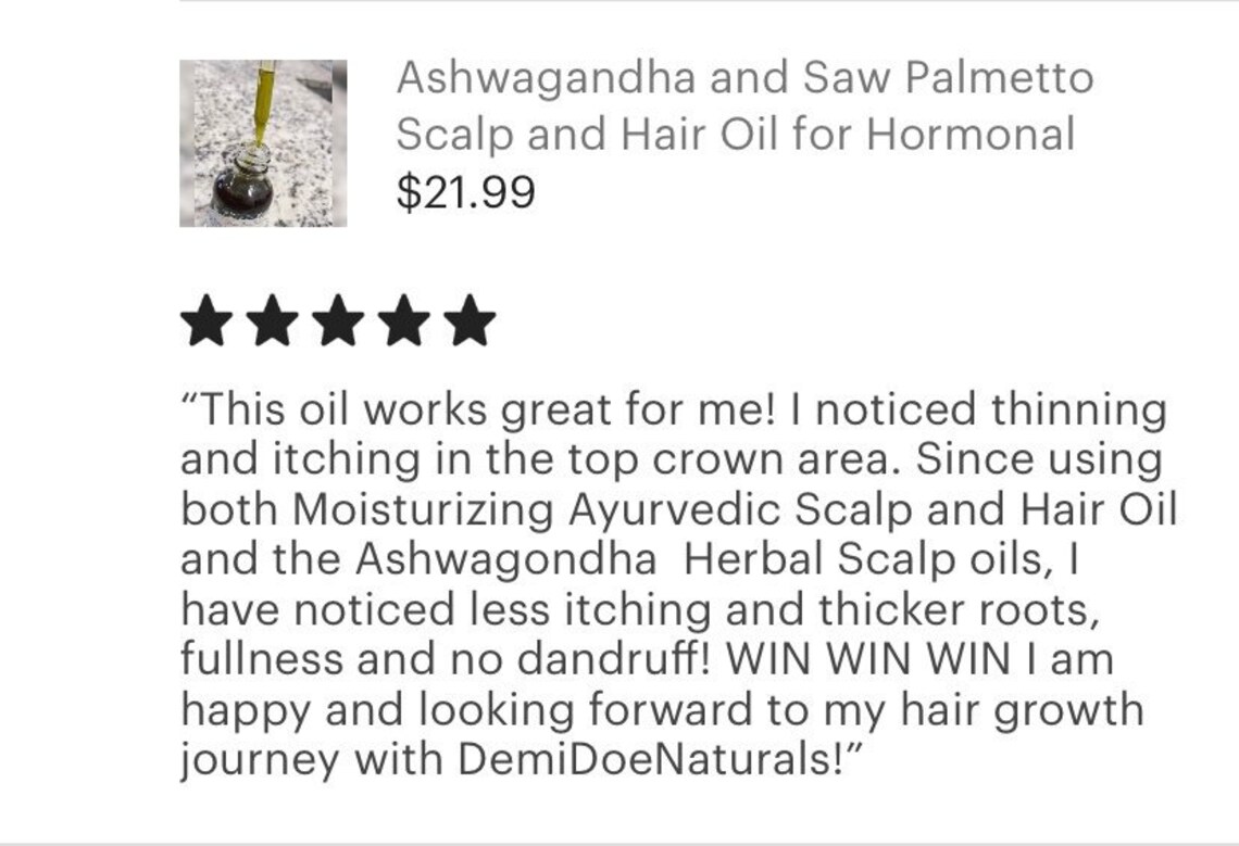 Ashwagandha and Saw Palmetto Herbal Scalp and Hair Oil Etsy