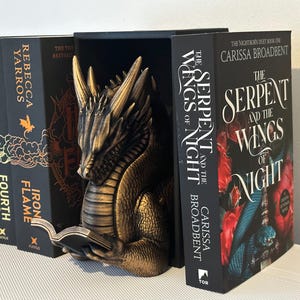 Dragon Book Nook, Bookend - Velaris ACOTAR Inspired | 3D Printed PLA, Hand-Painted