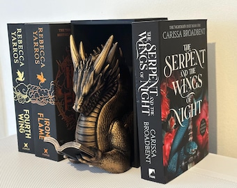 Dragon Book Nook, Bookend - Velaris ACOTAR Inspired | 3D Printed PLA, Hand-Painted