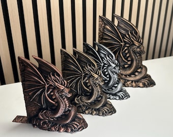3D Printed Dragon Bookends: Acotar Fantasy Decor