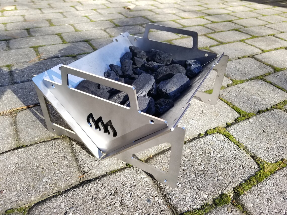 Portable Grill. Flat Pack Grill. Collapsible Grill. Mini Etsy