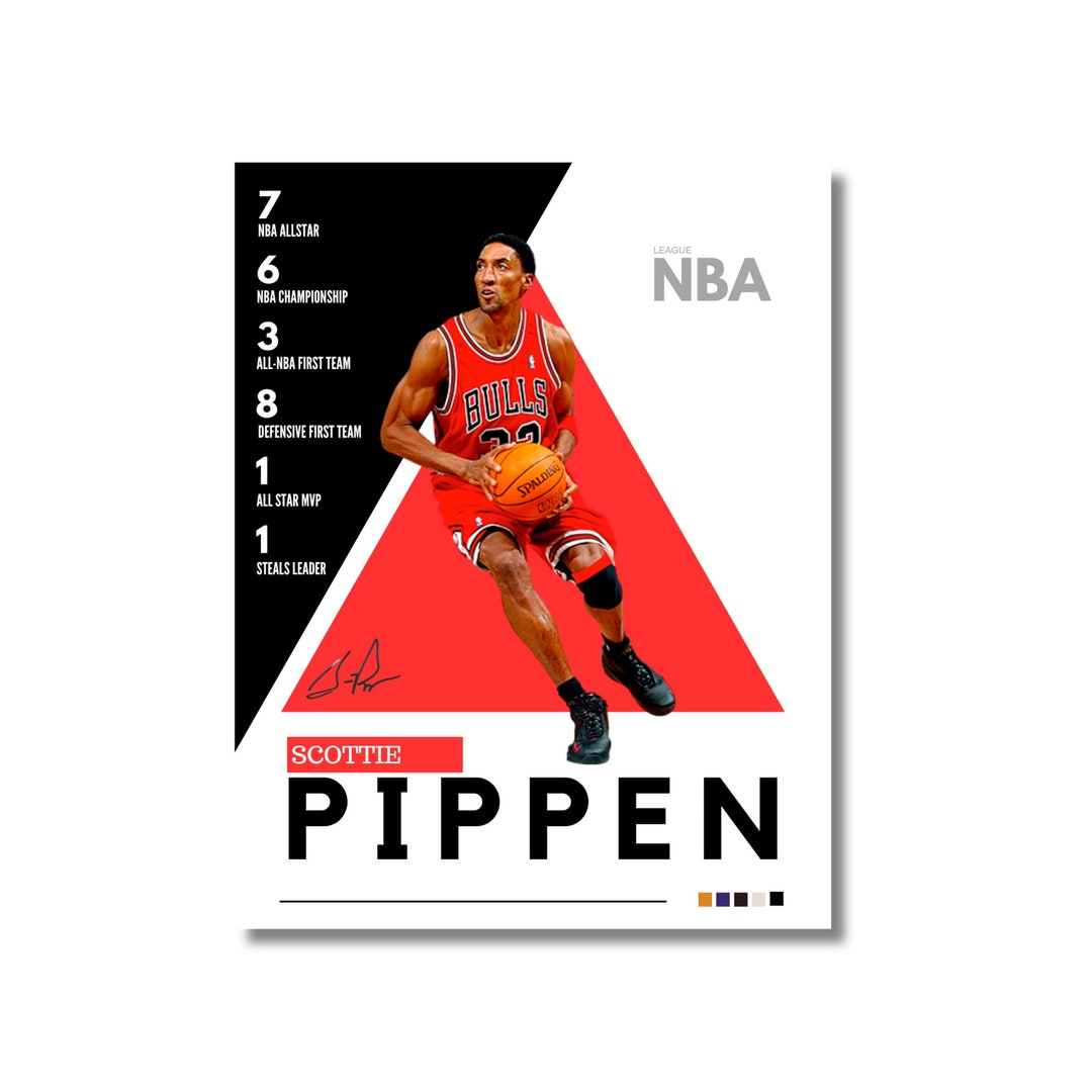 Scottie Pippen Printable Poster, Chicago Bulls, NBA Poster, High ...
