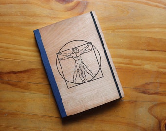 Personalisiertes A5 Notizbuch - Personalisiertes Reisetagebuch - Personalisiertes Notizbuch aus Holz - personalisiertes A5 Holzbuch