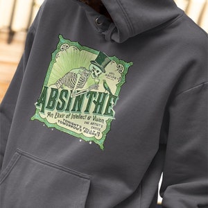 Absinthe Adult Unisex Hoodie, Absinthe Hooded Sweatshirt, Vintage Absinthe Hoodie, Halloween Party Shirt, Halloween Gift, New Orleans Hoodie