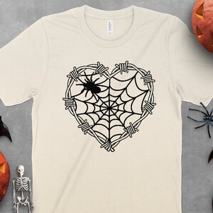 Chemise toile d'araignée Halloween, chemise Halloween coeur barbelé, chemise fête d'Halloween, saison effrayante, chemise gothique, chemise punk, cadeau d'Halloween image 7