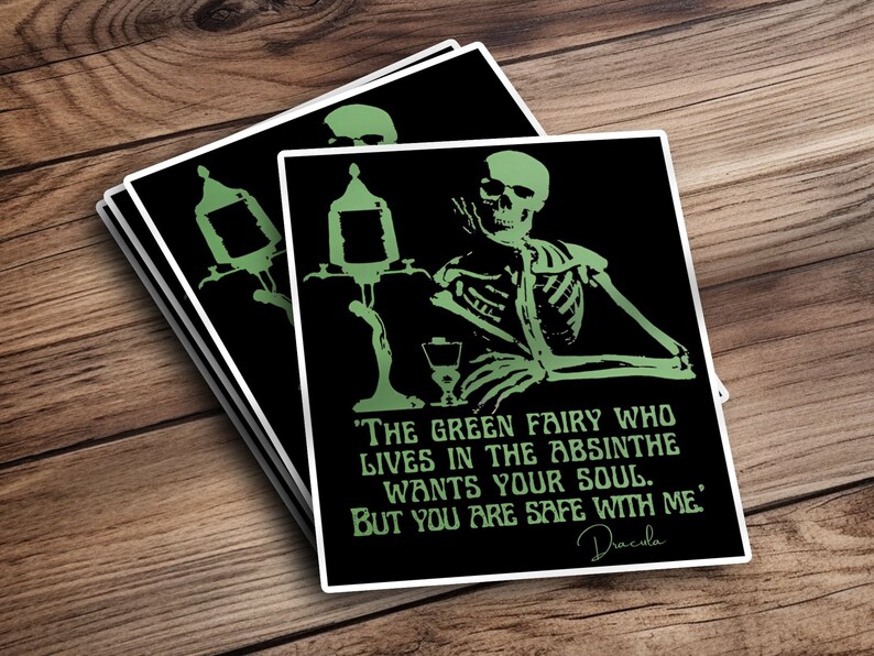 Absinthe Green Fairy Vinyl Sticker, Absinthe Sticker, Dracula Quote ...