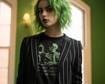 Absinthe Madness Quote Adult Unisex Shirt, Absinthe Shirt, Marie Corelli Quote Shirt, French Absinthe Shirt, Halloween Party Shirt
