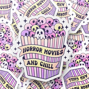 Horror Movies Vinyl Sticker, Horror Fan Sticker, Halloween Sticker, Pastel Goth Sticker, Laptop Sticker, Water Bottle Sticker, Vinyl Sticker