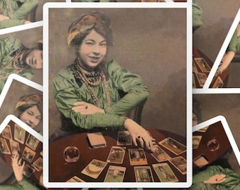 Sticker tarot en vinyle, Sticker Pamela Colman Smith, Sticker tarot lutin, Sticker mystique, Sticker pour ordinateur portable, Sticker bouteille d'eau, Sticker en vinyle