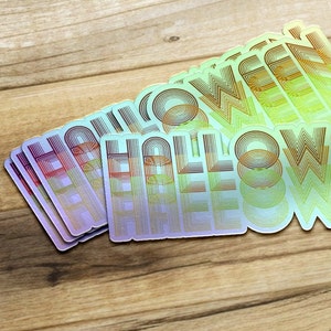 Retro Halloween holografische vinyl sticker, Retro Vibe Halloween sticker, VHS tape sticker, laptop sticker, waterfles sticker