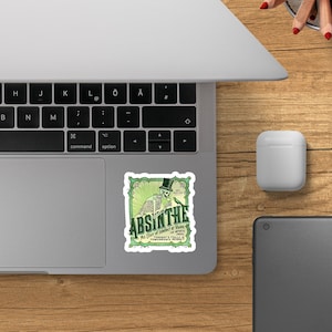 Absinthe Vintage Ad Vinyl Sticker, Absinthe Sticker, French Absinthe Sticker, New Orleans Absinthe Sticker, Water Bottle Sticker image 4