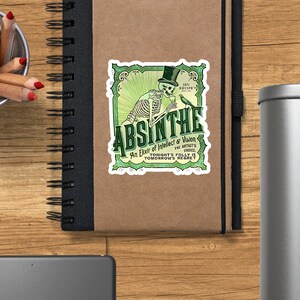 Absinthe Vintage Ad Vinyl Sticker, Absinthe Sticker, French Absinthe Sticker, New Orleans Absinthe Sticker, Water Bottle Sticker image 3