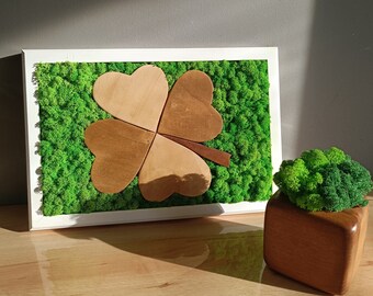 Moss Panel Lucky Home , Green wall art, Real moss decor, Preserved Flowers wall hanging , Moss Wall Art, Art Wall Decor, moss picture