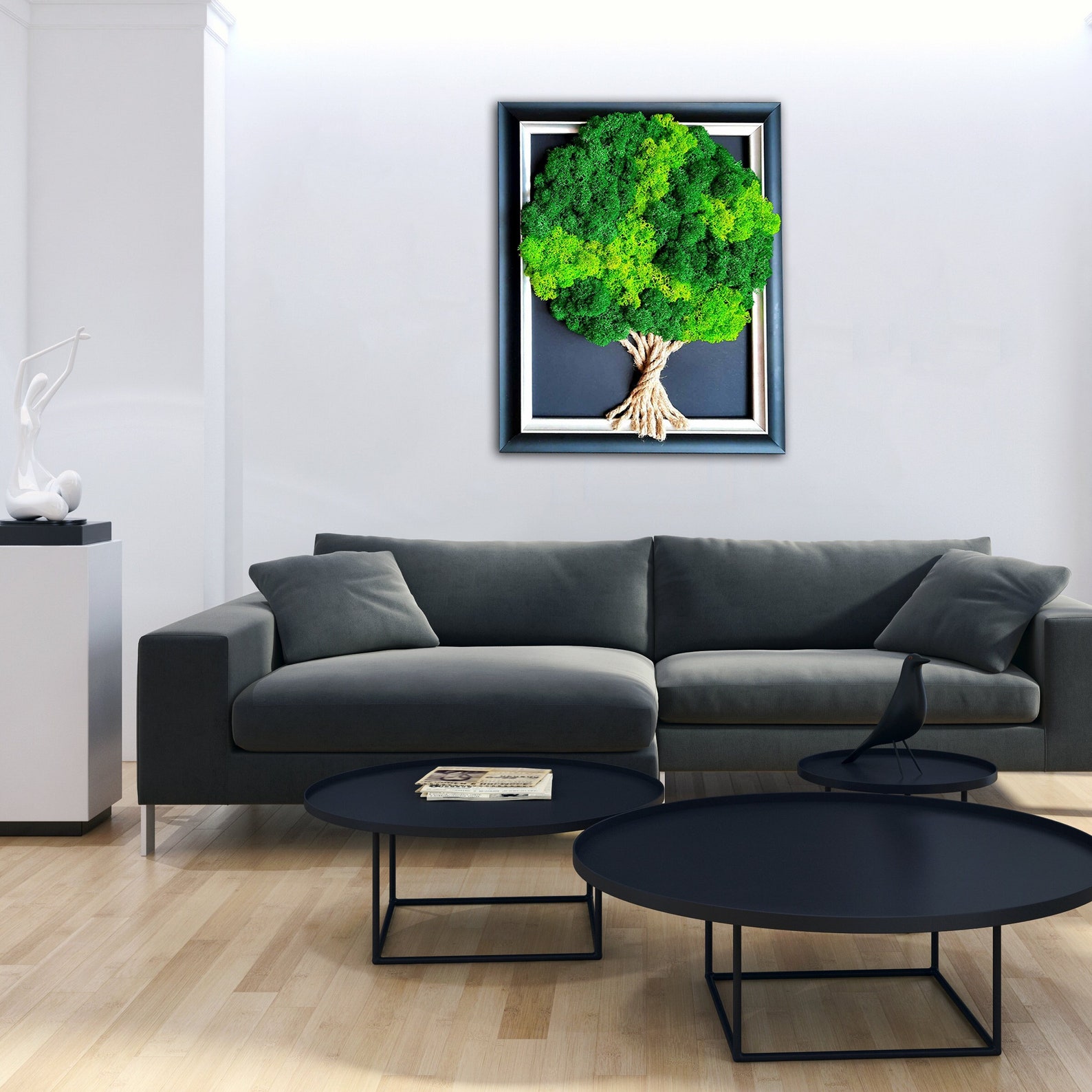 Living Picture for Wall and Desk Moss Tree of Life Green Etsy
