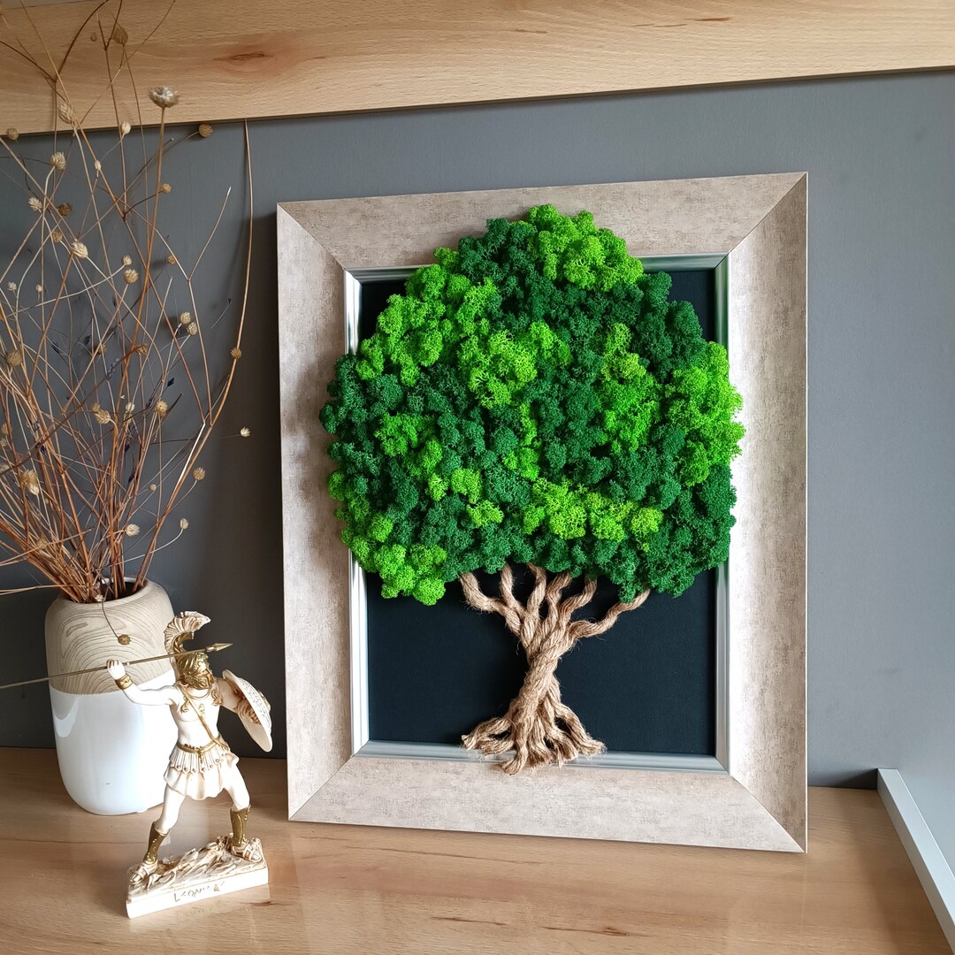Life Tree Moss Metal Wall Art