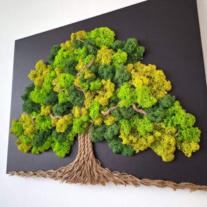 Tree of Life | Wall Moss Decor | Large Wall Art | 60x50CM | Tree With Stabilized  Reindeer Moss | Moss Tree Wall Art | Living Picture| Zen