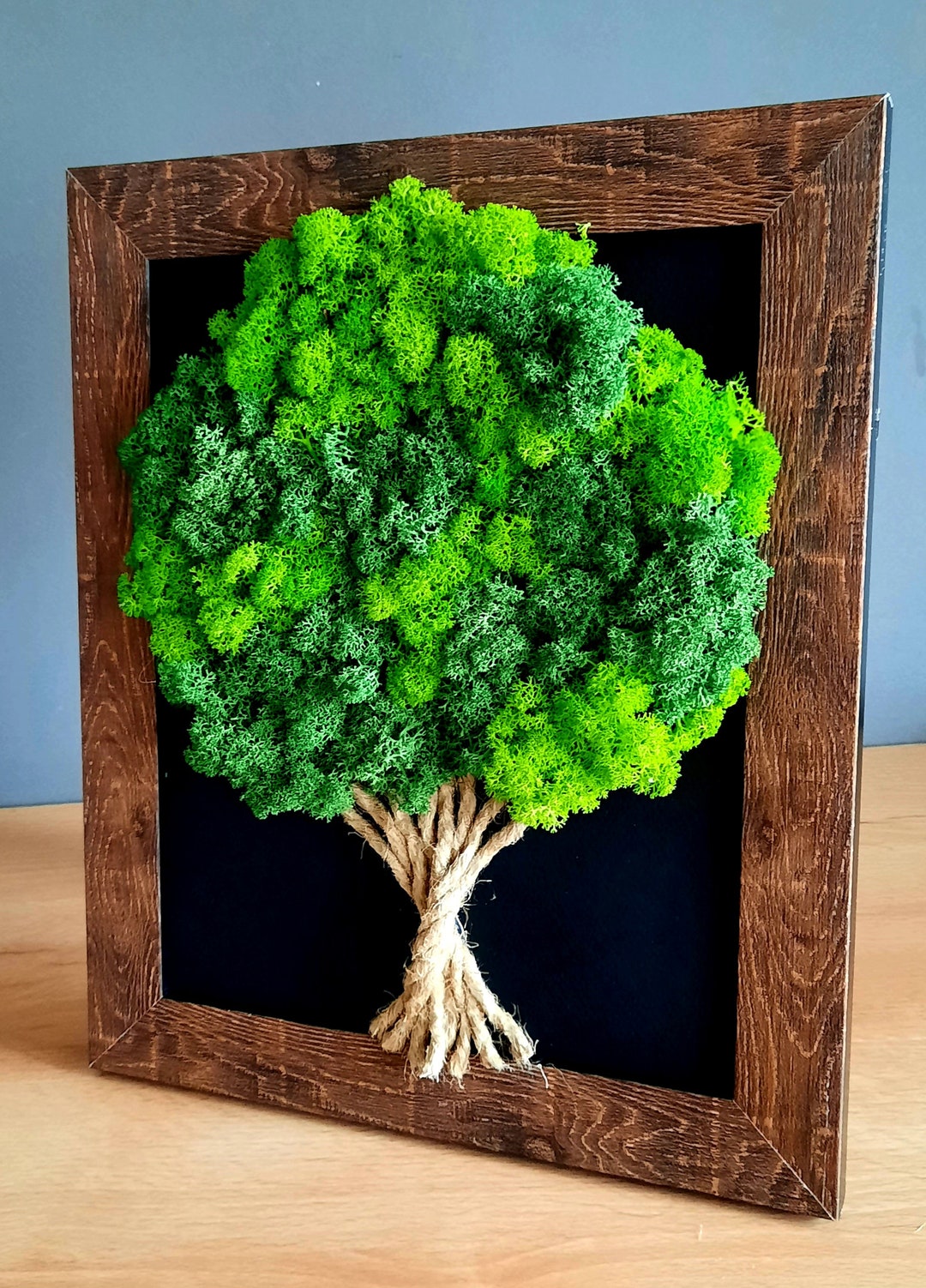 Living Picture for Wall and Desk Moss Tree of Life Green Etsy