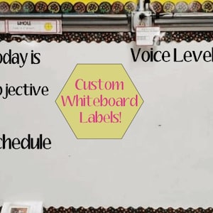Custom Labels (Sold Individually) for Classroom Whiteboard - Classroom Organization