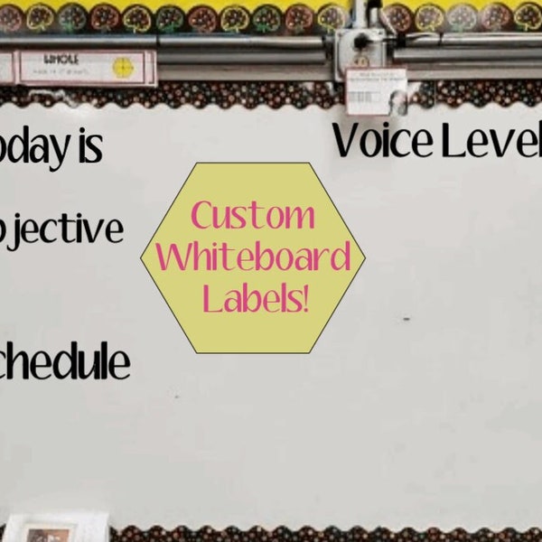 Custom Labels (Sold Individually) for Classroom Whiteboard - Classroom Organization