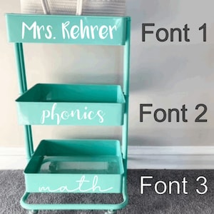 3 Tier Cart Labels (*Buy Quantity of 3*), SOLD INDIVIDUALLY, Organization Cart Labels, Teacher Cart Label, Classroom Cart Label,Teacher Gift