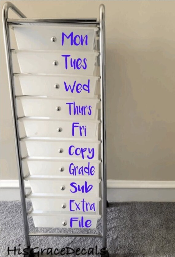 Custom Labels for Rainbow Rolling Cart Drawer Labels Set of Etsy