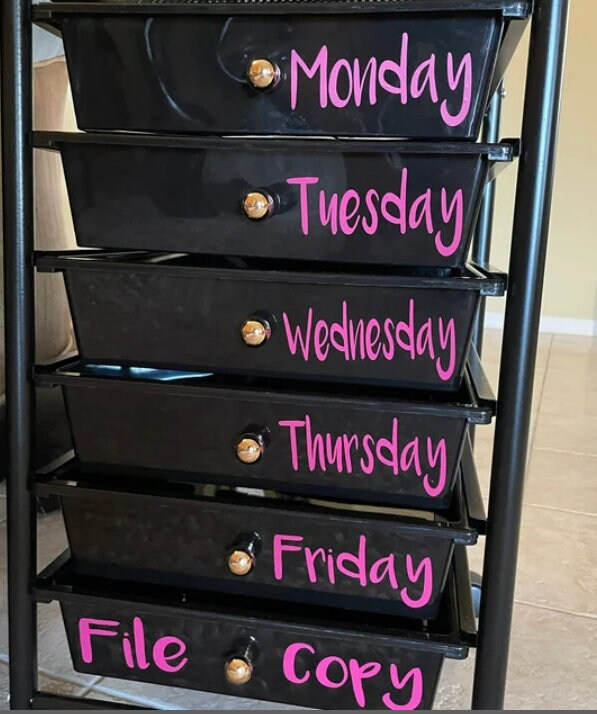 Custom Labels for Rainbow Rolling Cart Drawer Labels Set of Etsy