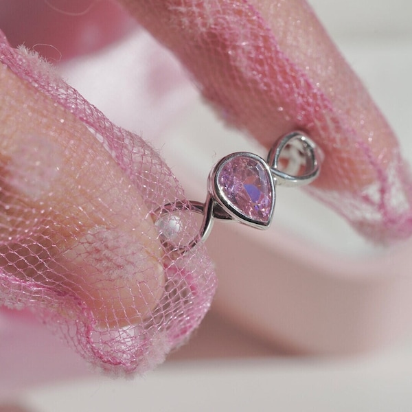 Enchanted Pink Stone Crown Ring - A Tale of Regal Elegance Inspired by Swan