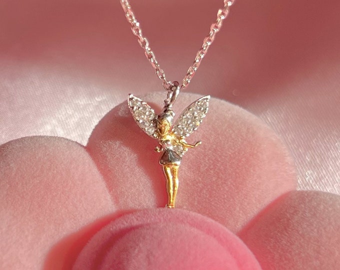 Fairy Minimalist Necklace, Dainty Rosetta Pendant Gift -925 Sterling Silver