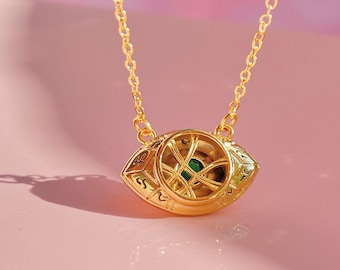 Eye of Agamotto Necklace, Doctor Agamotto Necklace, Geek Jewelry, Superhero Necklace