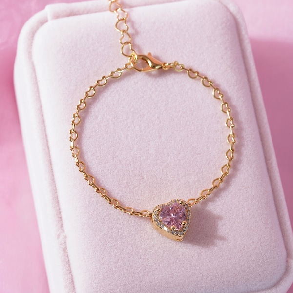 Pink Ombre Heart Bracelet
