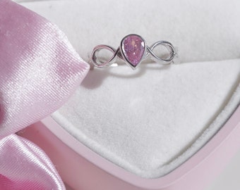 Enchanted Pink Stone Crown Ring - A Tale of Regal Elegance Inspired by Swan