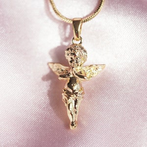 Angel Necklace , Baby Angel Necklace ,  Cherub Necklace , 18K Gold Plated Necklace , Cherubim Necklace