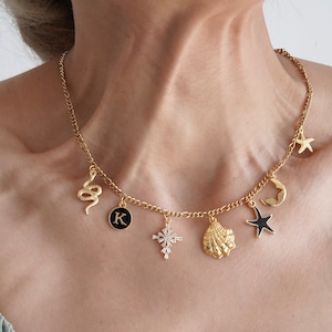 Build Your Own Custom Charm Necklace Summer Charm Necklace Customizable Charm Necklace Vintage Style Chunky Necklac Multi Charm Necklace DIY