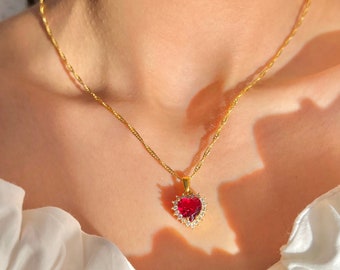 Ldr Necklace -LDR Red Heart  Necklace -Red Heart Necklace