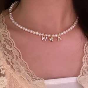 Customized Pearl Necklace -AW Necklace -Choker Necklace