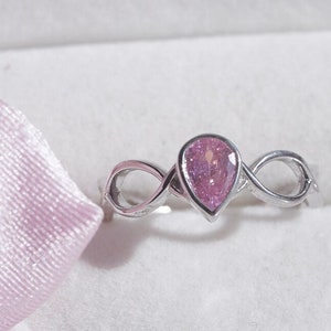 Anel de coroa do Lago dos Cisnes • Joias inspiradas na Princesa Odette • Anel de conto de fadas com pedras preciosas rosa • Presente de prata esterlina 925 para ela
