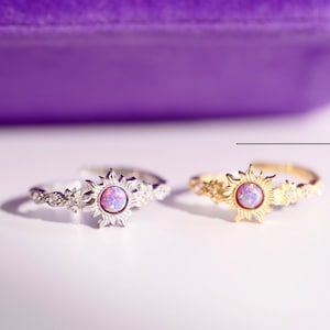 Princess Crown Ring, Sun Ring,Opal Stone Ring, Sun Jewelry, Princess Jewelry, Princess  Engagement Ring, Geek Jewelry, ,925 sterling silver